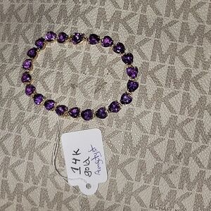 Exquisite 14K Gold Amethyst Bracelet 💜